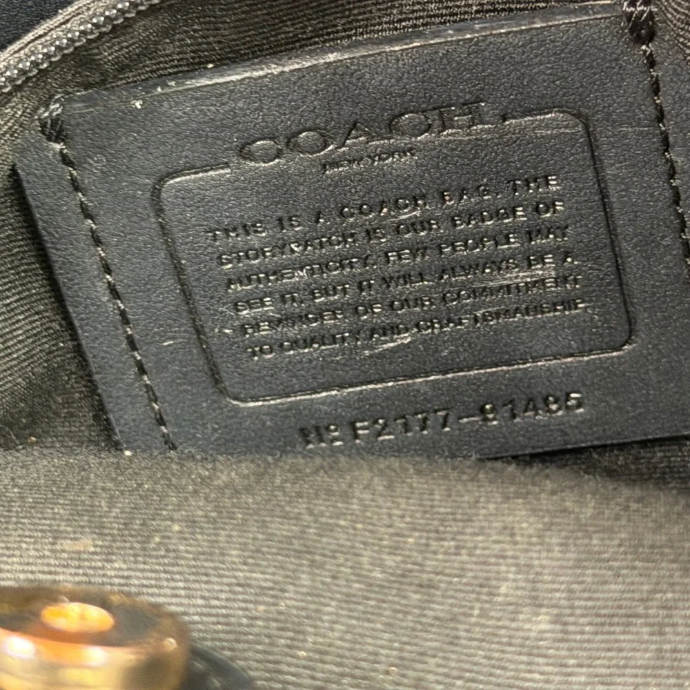 Coach Lillie Carryall Brown Black Signature Monogram Canvas Satchel F2177-91495